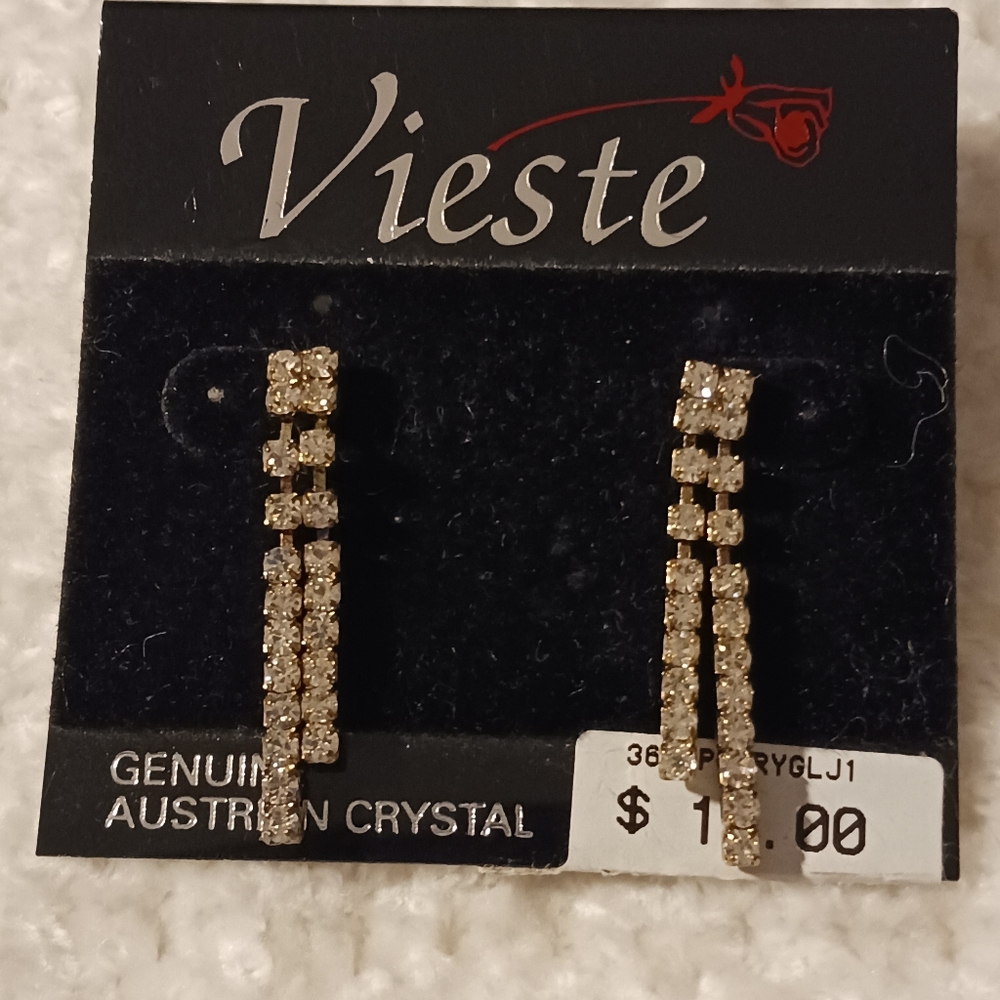 NWT! VINTAGE VIESTE Australian Crystal Earrings